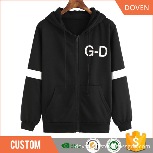 Wholesale printed cotton hoodies with zipper